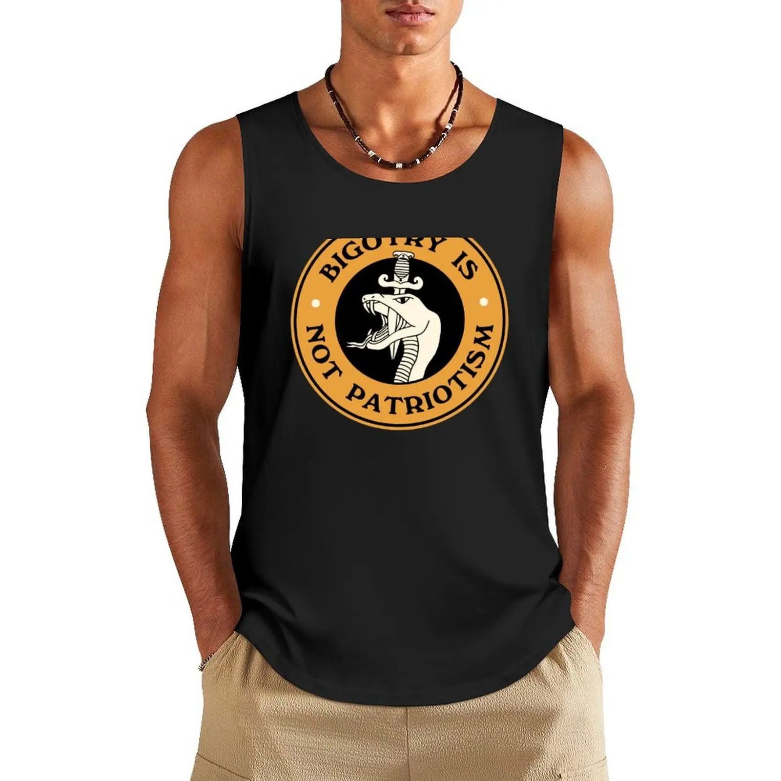 

Bigotry Is Not Patriotism Tank Top sleeveless t-shirts for men sleeveless vests Vest