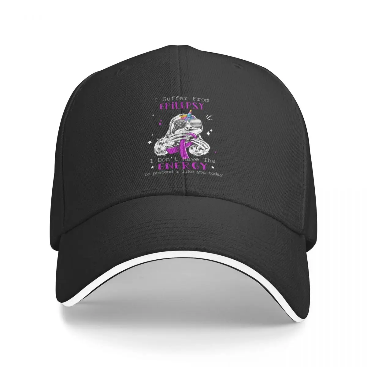 Funny Sloth I Suffer From Epilepsy Baseball Cap black New Hat Hat Beach Hood Men's Caps Women's