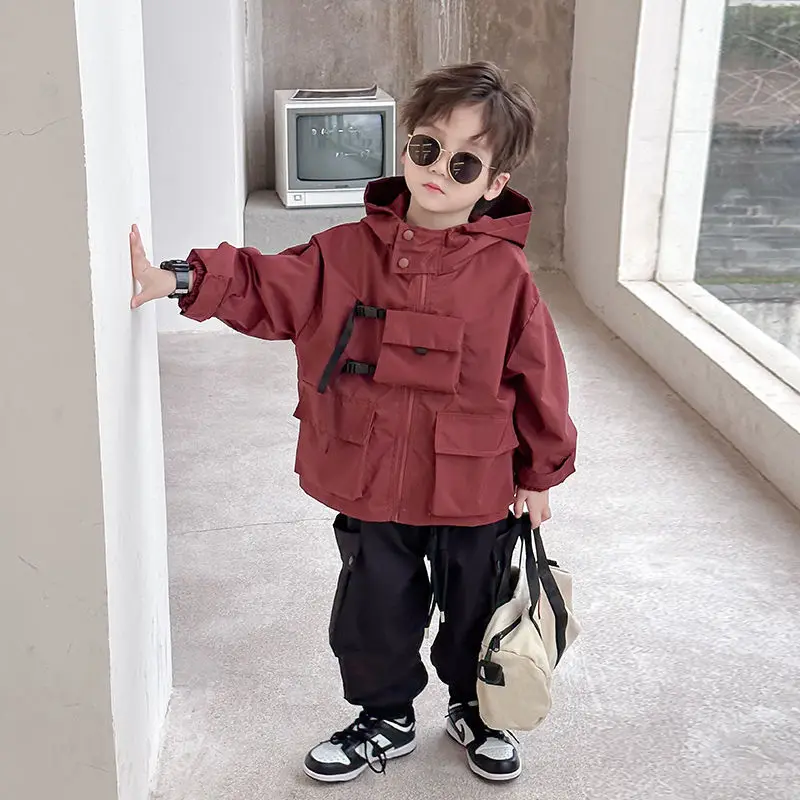 Children Clothing Autumn Winter Girls Boys Fashion Outdoor jacket Kids Zipper Coat Casual Pants Casual 2Pcs Sports suit Set