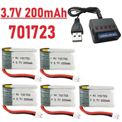 RC Quadcopter Lipo Battery with Charger, 3.7V, 200mAh, 701723, H36, E010, E011, E012, E013, F36, Melhorar