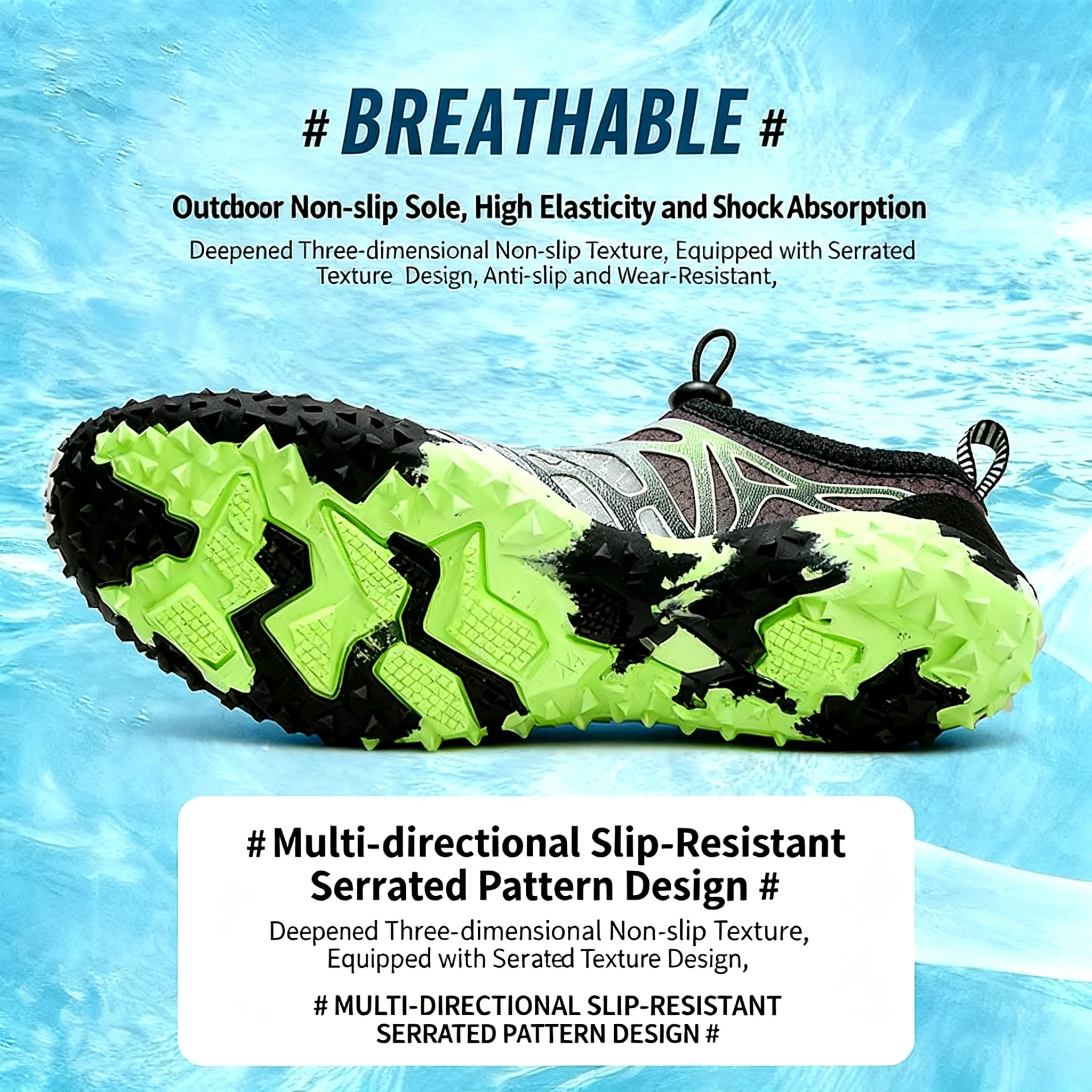 빠른 건조 양용 신발 가볍고 통기성 좋으며 냄새 방지 비치 휴가용 스트림 하이킹 남성용 찢김 방지 여성용 하루 종일 착용 가능