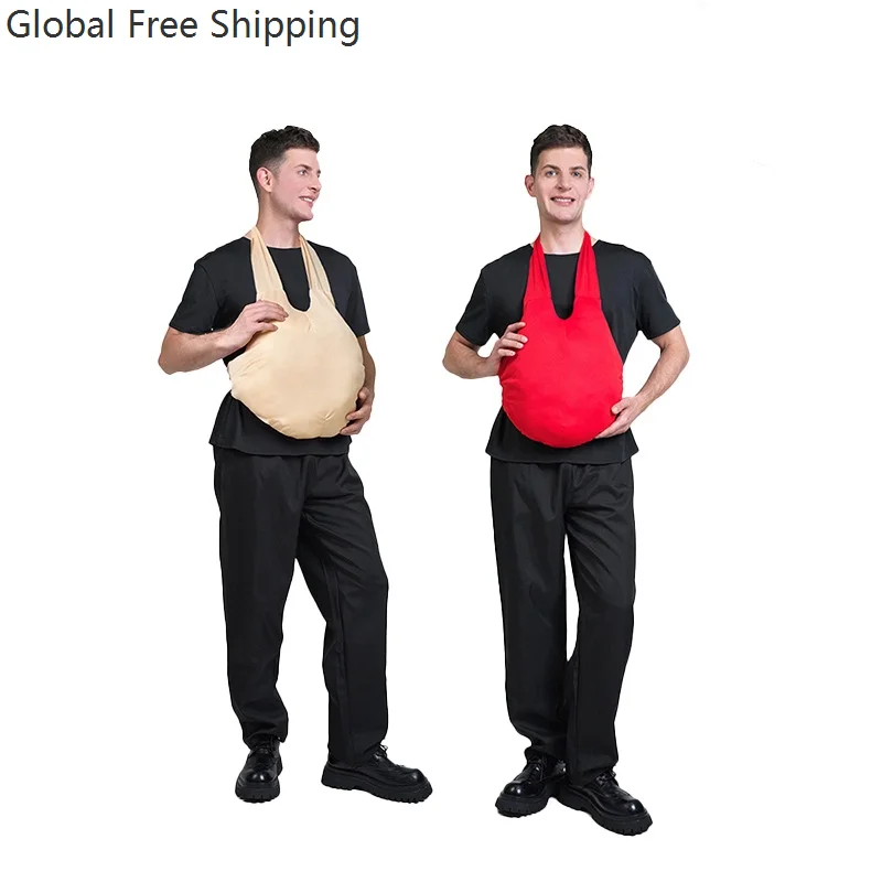 

Halloween Christmas Adult Fake Belly Costume Accessories Costume Stage Performance Halter Neck Cosplay Old Man Fake Belly Props