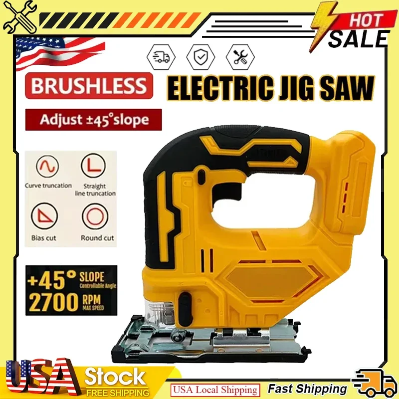 

Fit Dewalt 2700RPM Brushless Curve Saw 20V Cordless Electric Jig Saw Portable Multifunction Adjustable Woodworking Power Tool