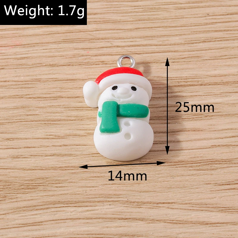 10pcs 14x25mm Cartoon Christmas Snowman for Jewelry Making New Year Drop Earrings Pendants Necklace DIY Bracelets Craft Supplies