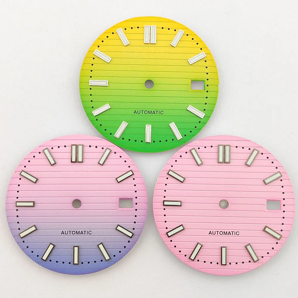 NH35NH36 dial 30.5mm dial gradient automatic dial with green night light suitable for NH35NH36 movement watch dial