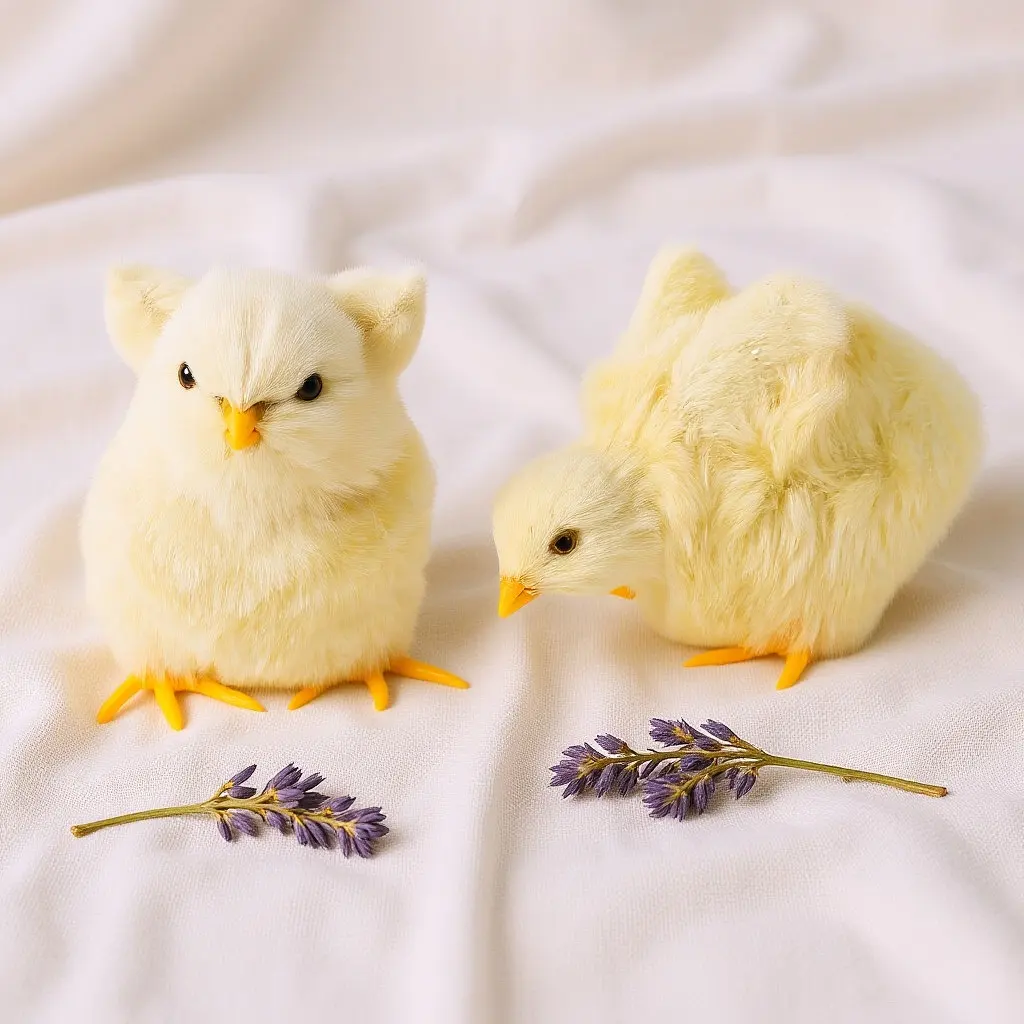 

2Pcs Easter Realistic Chicken Decoration Lifelike Mini Simulation Chicken for Party Basket Stuffer Cake Decor Seasonal