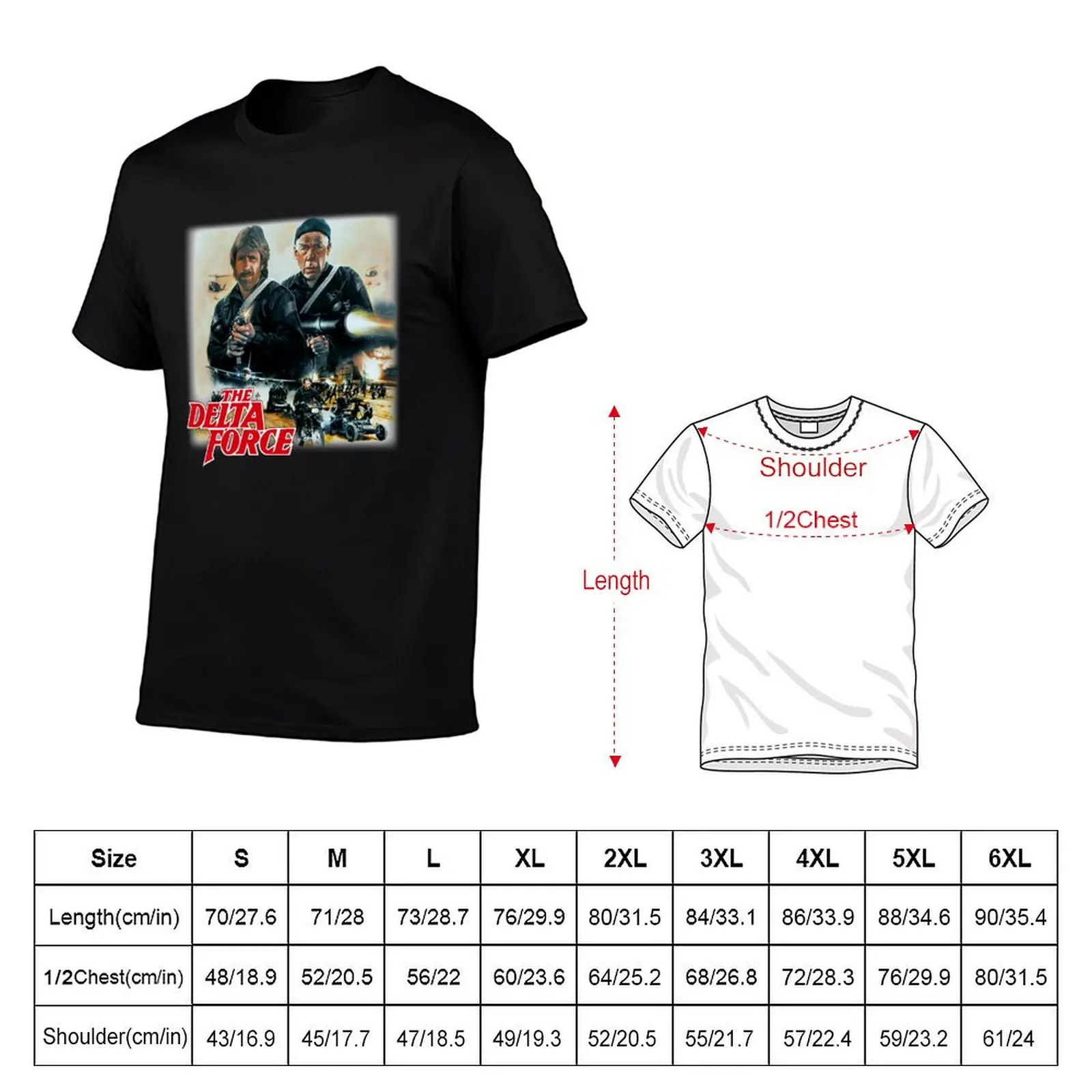 Chuck Norris - Delta Force T-Shirt Casual Lightweight Short Sleeve Top