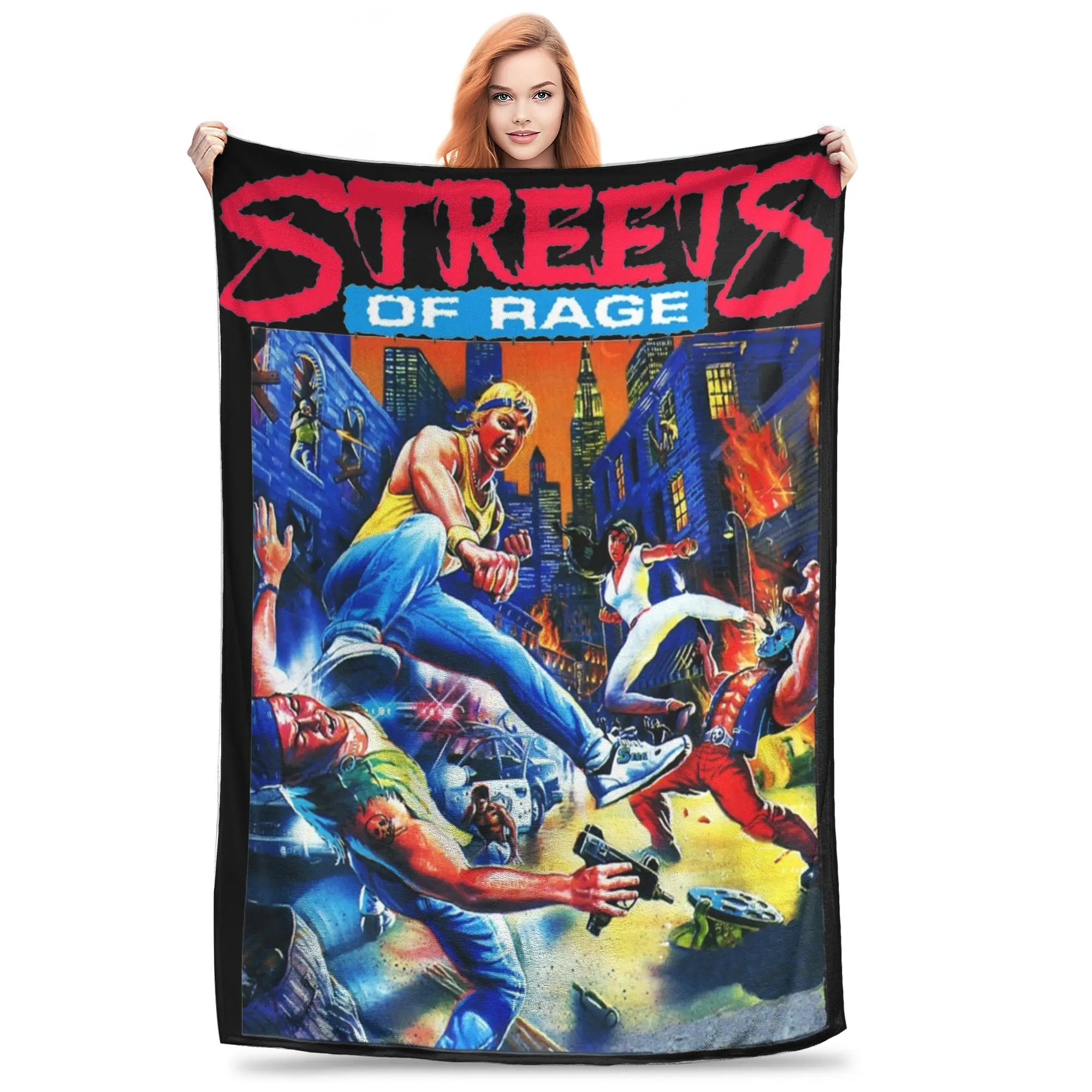 Streets Of Rage Blaze Max Blanket Cozy Soft Fighting Game Throw Blankets for Sofa 50x60 Inch Multi-size Bedspreads