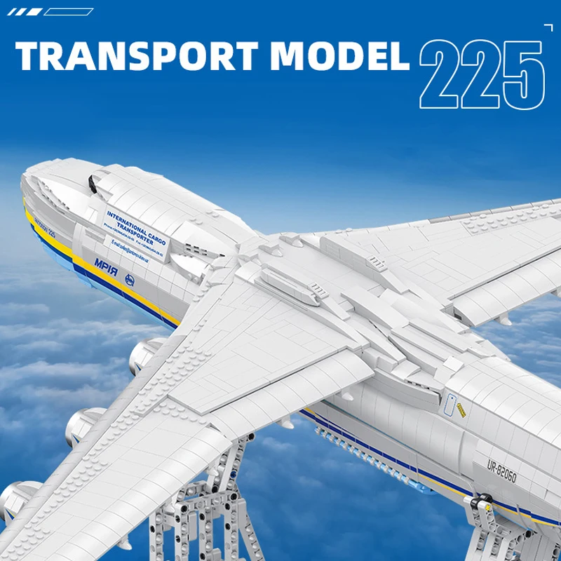 An-225 Transport Plane Airplane Building Blocks Set, JX57014 Collectible Technik Airplane Model, Gift for Kids Adults 6350 PCS