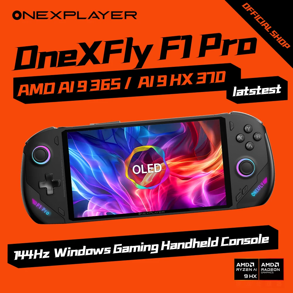 Latest Onexplayer ONEXFLY F1 PRO AMD AI 9 365 AI 9 HX370 7 Inch Wins Gaming Console Handheld Console Notebook Laptop Portable