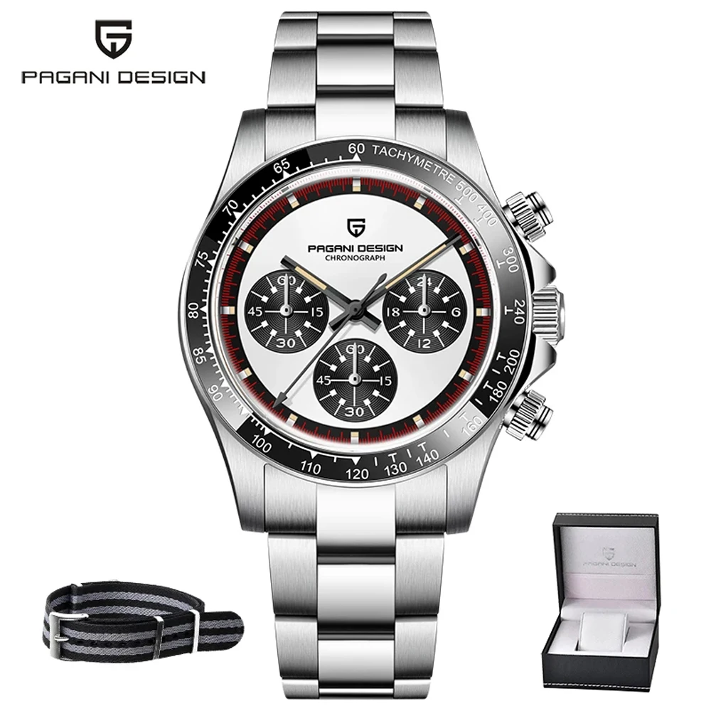 PAGANI DESIGN Men Quartz Wristwatches VK63 Watch For Men Ceramic Bezel Chronograph Sports Waterproof Stainless Reloj Hombre 2023