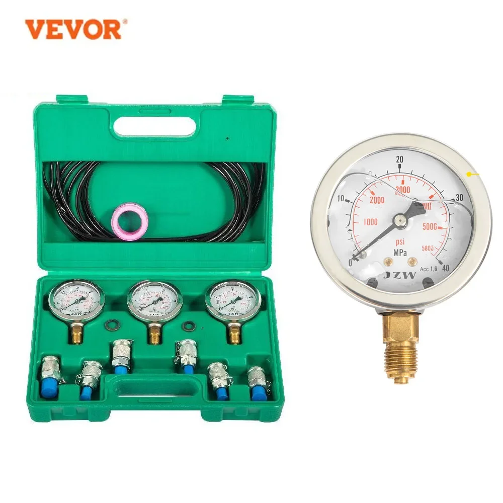 

VEVOR Hydraulic Pressure Gauge Test Kit 0-60Mpa With Portable Case Digital Manometer Measurement Instruments for Excavators Use