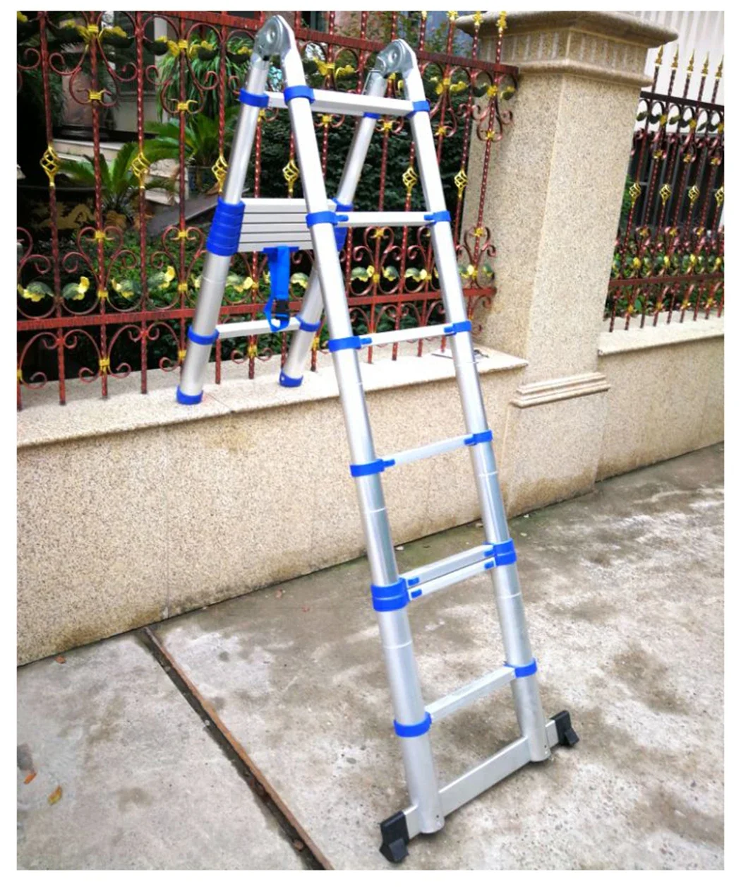 Telescopic Extension Ladder Portable Aluminum stairs Multifunctional folding ladder load 150kg