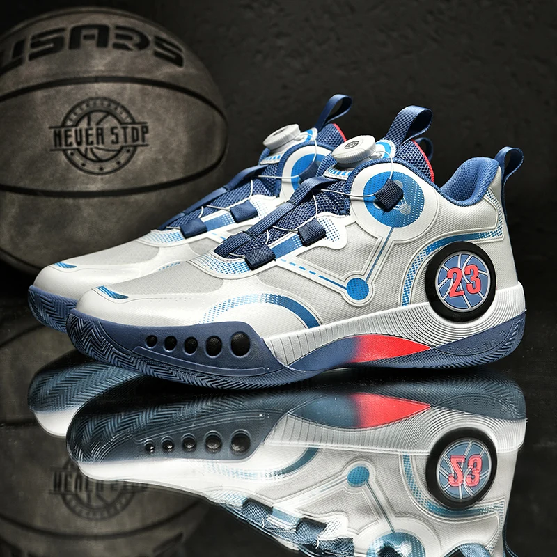 

Fall new Kobe kids Basketball shoes Boys Student Teen rotating button sneakers Shock absorption non-slip shock absorption