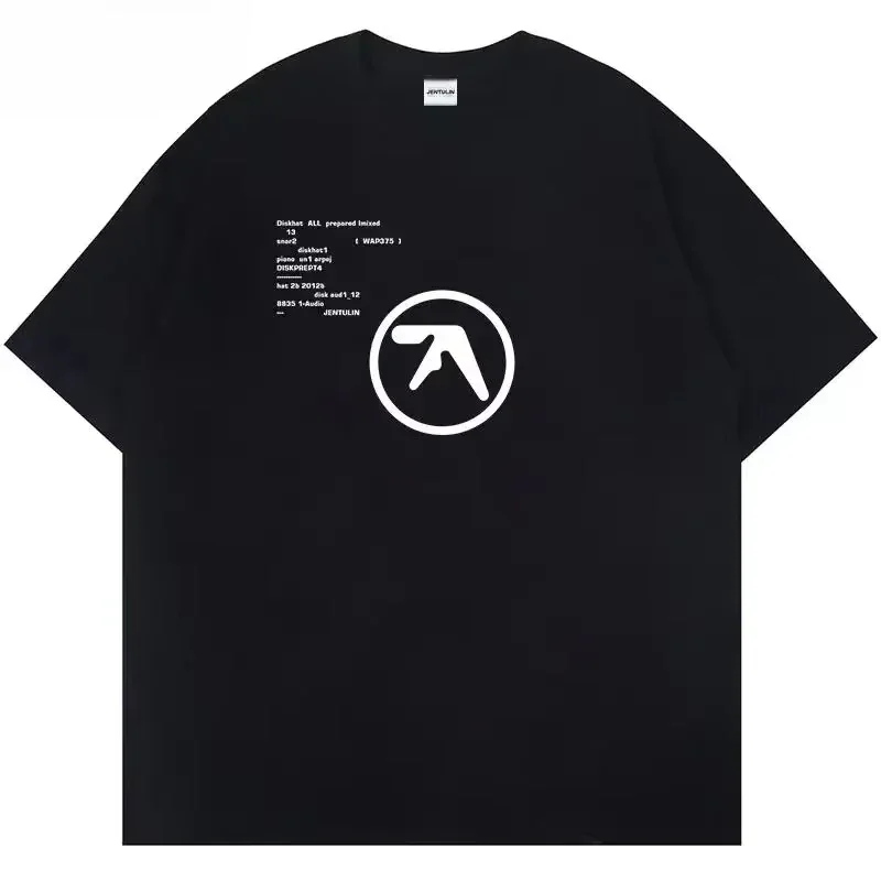 2025 Aphex Twin Oversized Men's T Shirt Hip Hop Letters Print Unisex Short Sleeve T-Shirt Y2K Summer Cotton Clothes Gothic Tops