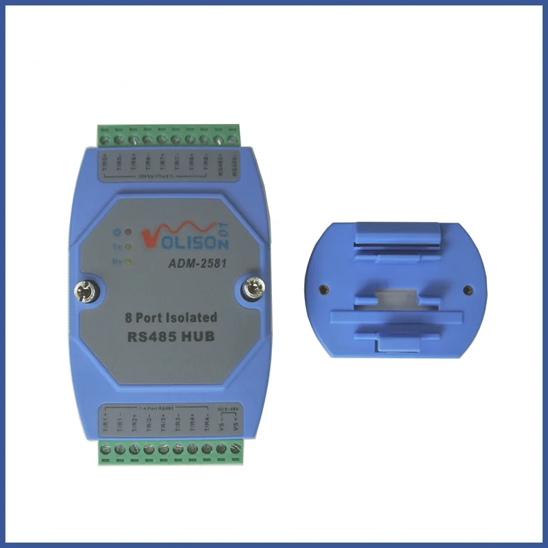 8 industrial grade photoelectric isolated 8-port RS-485 hub compatible with RS-485 TIA / EIA standard