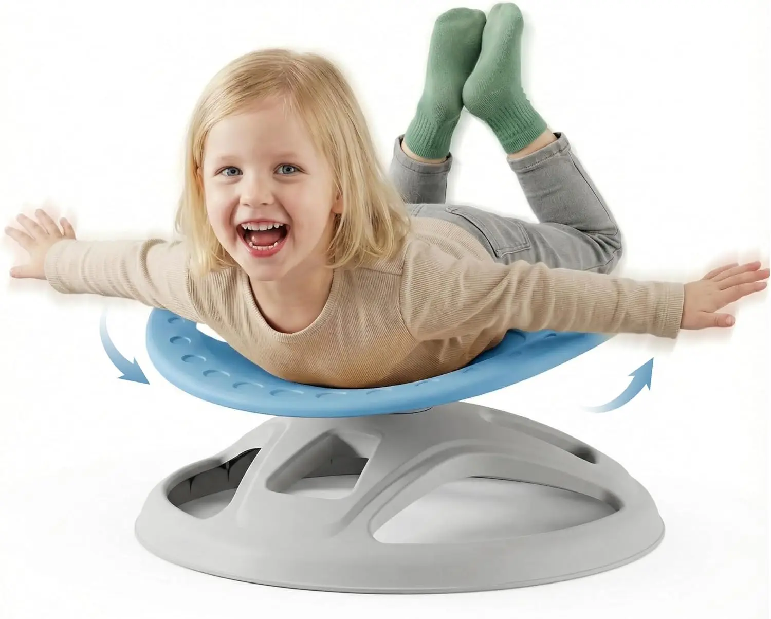 

Sensory Spinning Chair for Kids with ADHD, Swivel Sit & Spin Toy for Toddlers, Indoor Outdoor Coordination Training, Blue