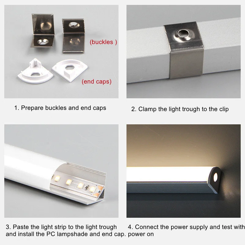 Barra de luz Led dura con perfil de aluminio en forma de V para decoración de pared de techo, canal de iluminación interior reflectante, lámparas lineales