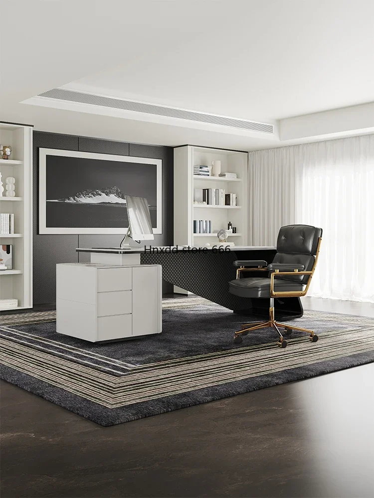 Italian light luxury modern study rock slab computer desk