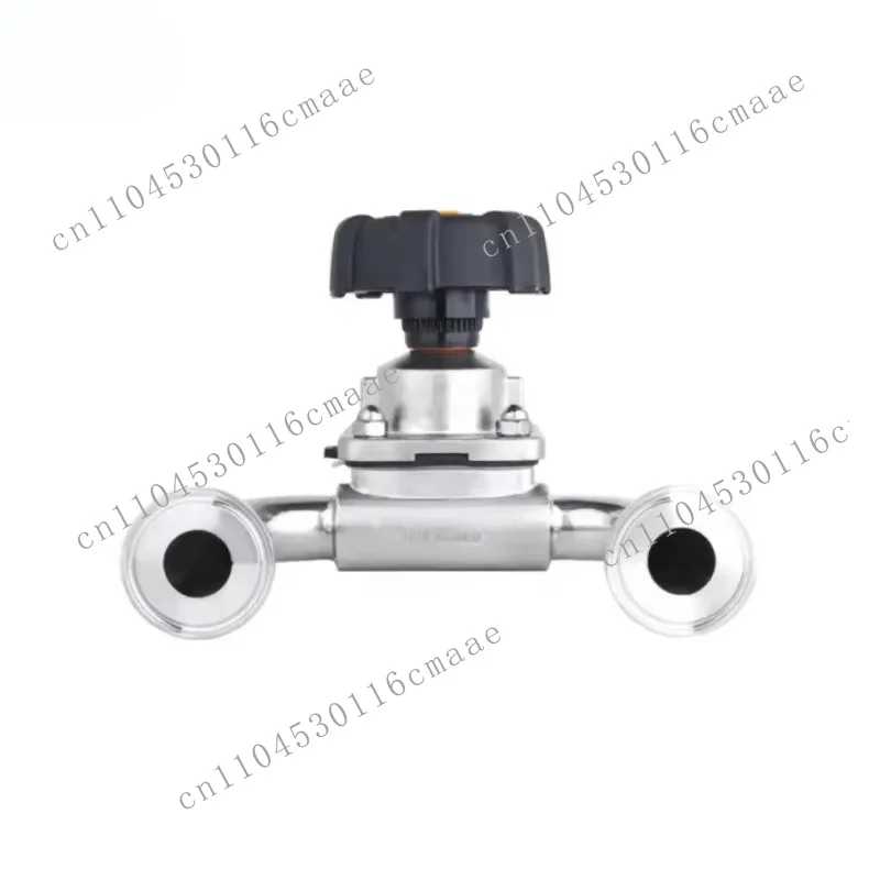 316L Stainless Steel High Temperature OEM Aseptic Three Way U Type Manual Diaphragm Valve All Tri Clamp Connection