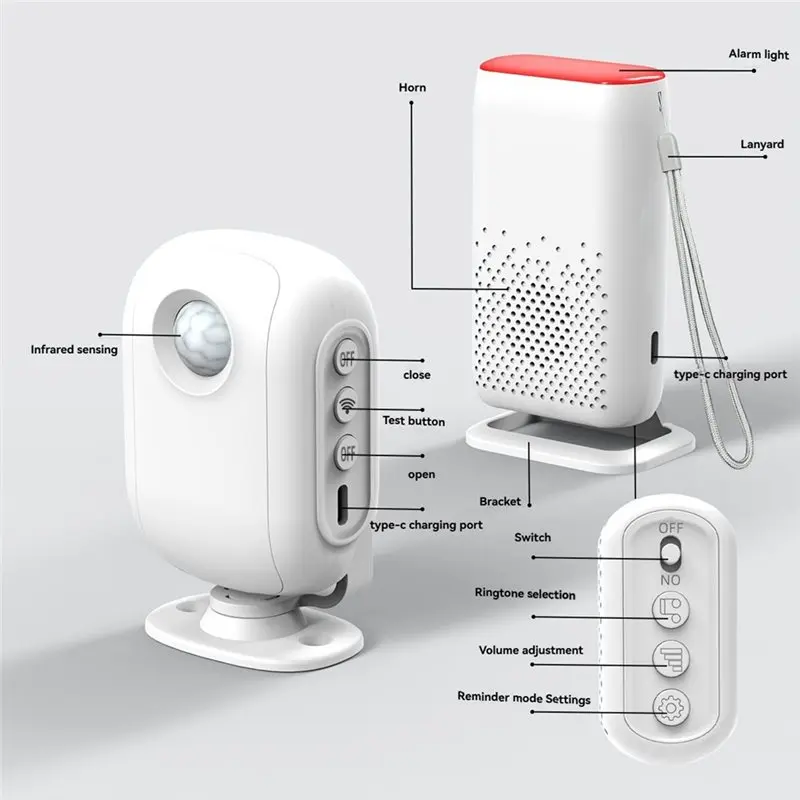 T21C Smart Split Infrared Induction Welcome Doorbell For Elderly Human Body Detection For Home Automation System