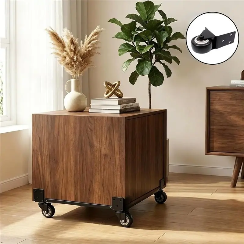 B23B 2 Inch Directional Castor Wheel 4Pack Side Mount Casters With L Mounting Plate Silent Fixed For Bed Cabinet Plant Stand