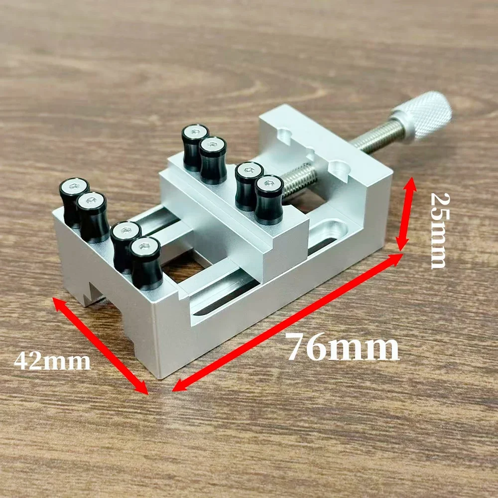 Mini Precision Bench Vise Aluminum Alloy Flat Jaw Clamp Manual Right Angle Vise DIY Multi-Function Fixture Tool