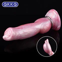 QKKQ Fantasy Inflatable Dog Dildo Huge Knot Animal Penis Man And Woman Adult Products Plug Anal Masturbate Silicone Sex Toys 18+