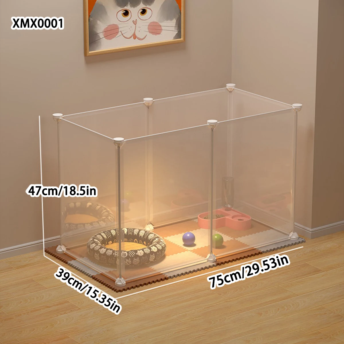 

Dog Cage for Small Dogs, Indoor Pet Fence, Easy to Assemble, Portable for Outdoor Use, Anti-Escape Fence, Dog House