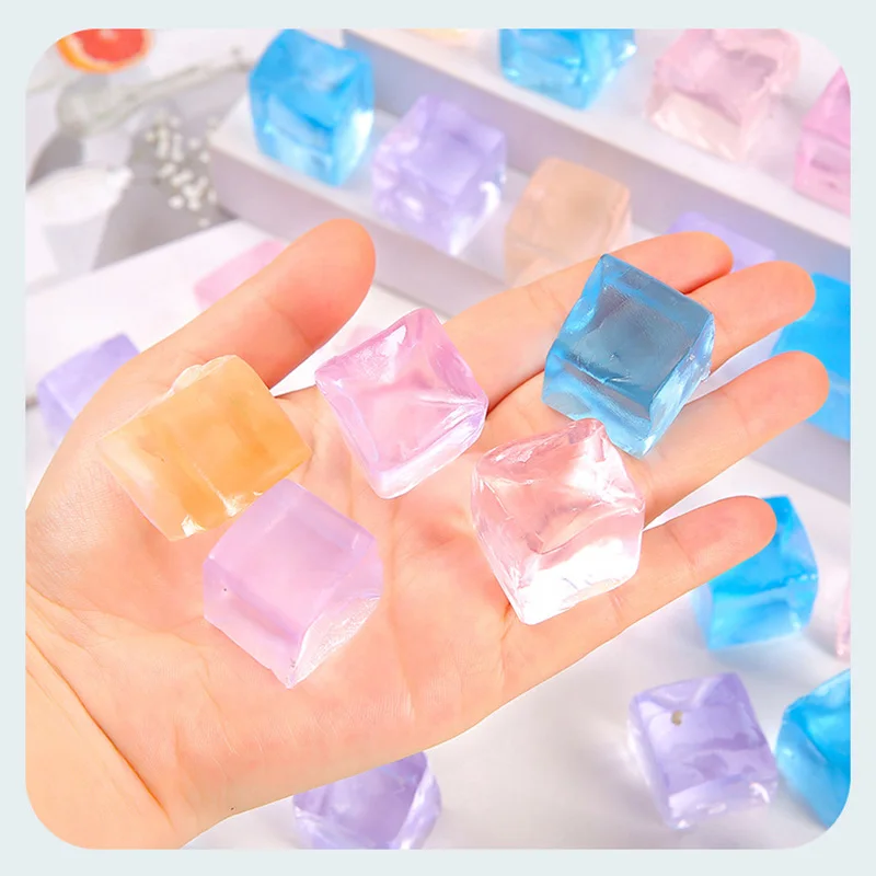 5Pcs Ice Block Stress Ball Toy Creative Toy Mini Wacky Fun Toys Transparent Cube Stress Relief Squeeze Toy Children Adult Toy