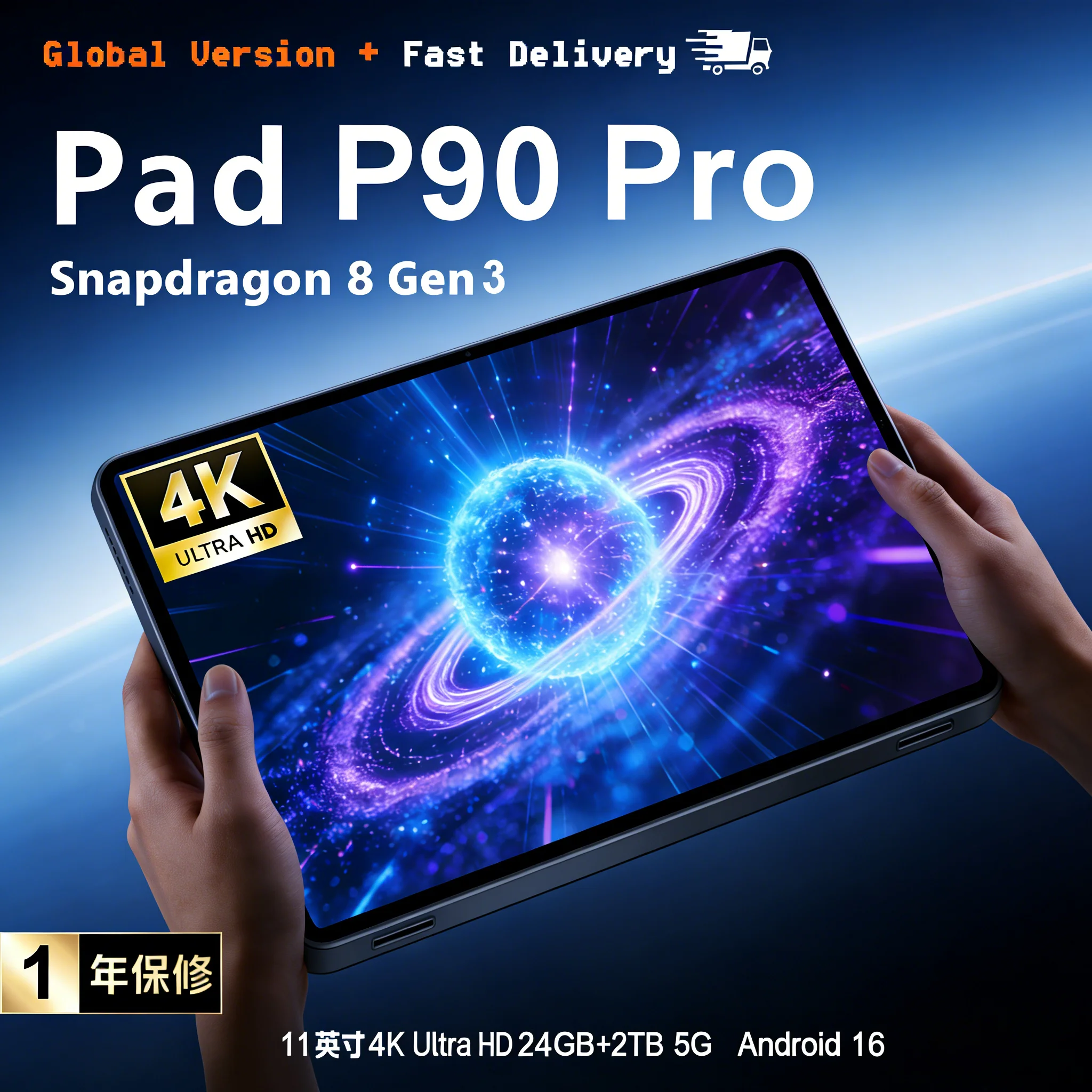 Pad P90 Pro Facial Recognition Dual SIM SIM PC 5G Android 16 20000mAh 24GB/2TB Snapdragon 8gen3 Global Original 4K HD 11 inch PC