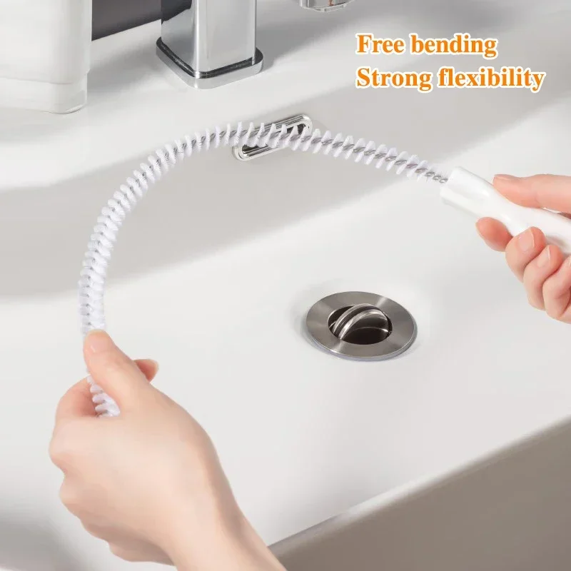 Pipe Unclogging Brush Bathroom Accessories D/bathroom Shower Tub Drain Hair Catcher Long Cleaner Cleaning Sewer Pipes Household