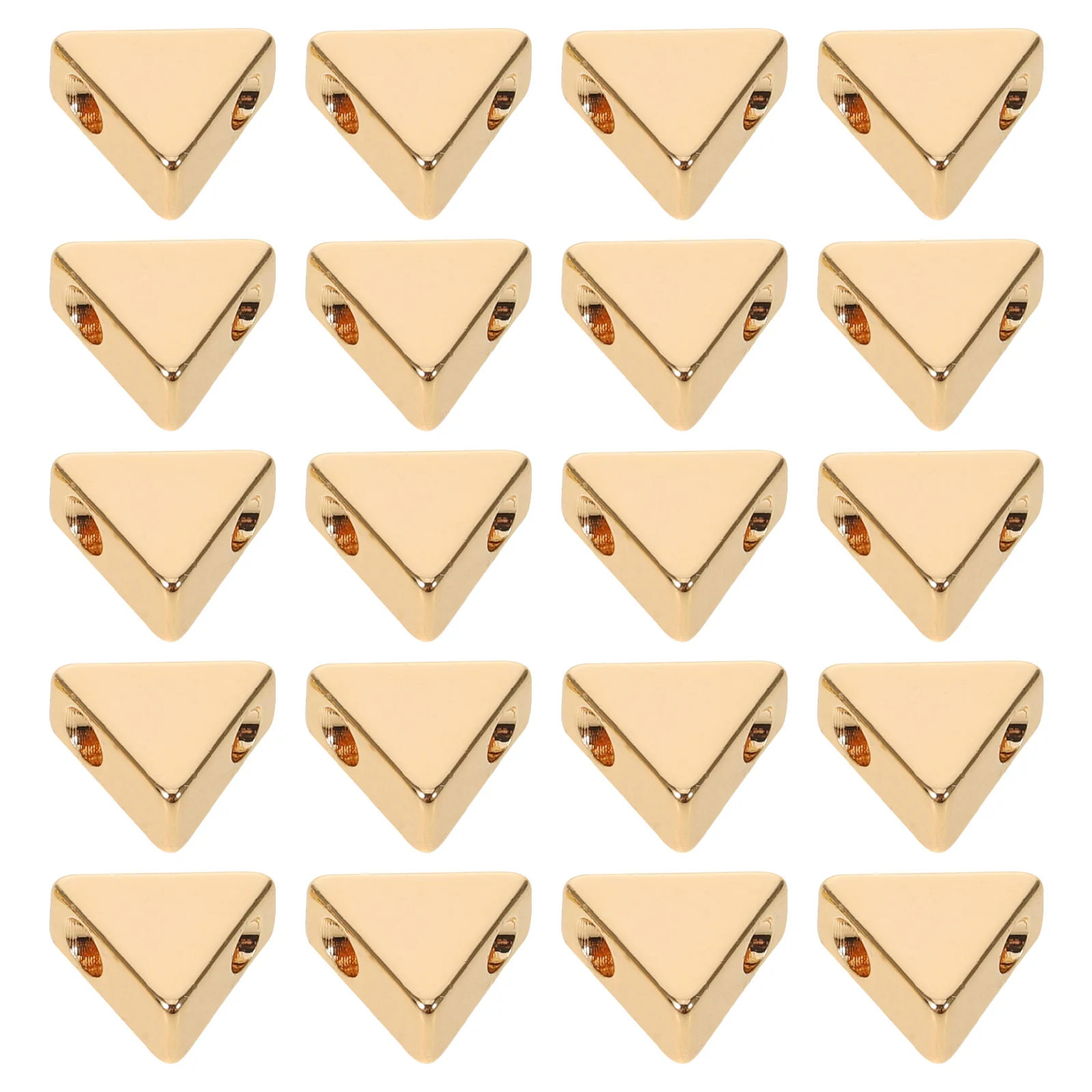 

20Pcs Triangle Spacer Beads Metal Golden Loose Beads for DIY Bracelet Necklace Earrings Jewelry Making Craft Accessories