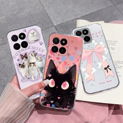 Phone Case For Honor X5b Plus X5B Pretty Flowers Clear Protective Back Cover Fundas For Huawei Honor X5bPlus X 5b 4G Coque Shell