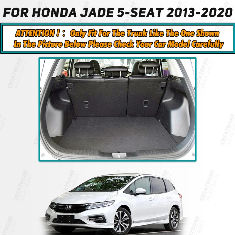 Auto Full Coverage Trunk Mat For HONDA Jade 2013-2020 19 18 17 16 15 14 Car Boot Cover Pad Cargo Interior Protector Accessories