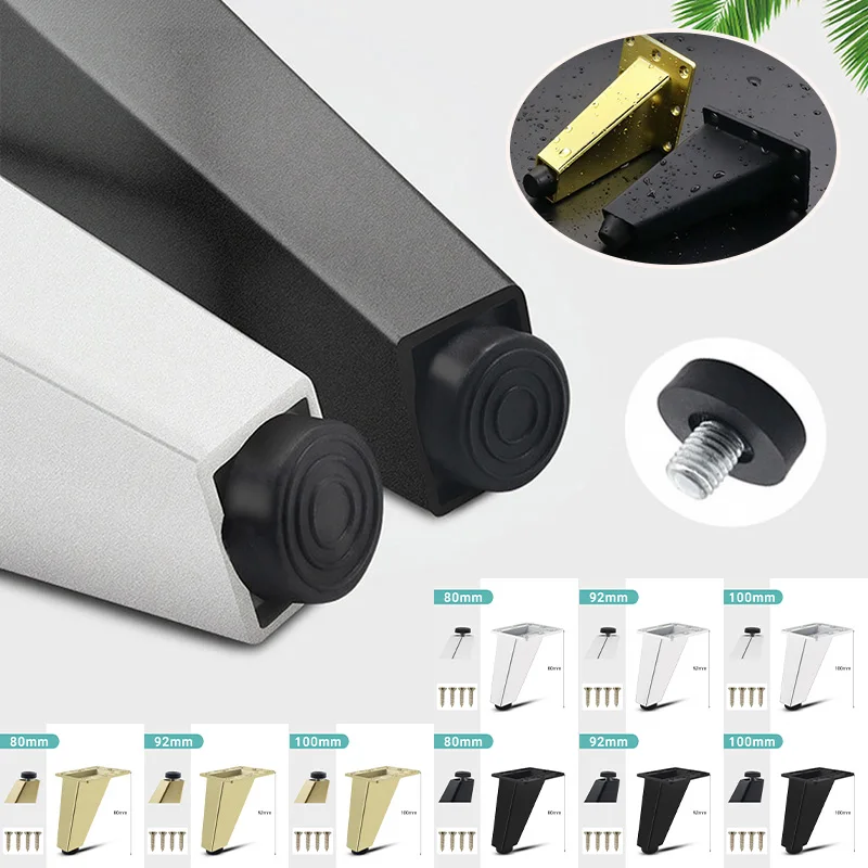 4Pcs Adjustable Aluminum Alloy Furniture Legs Replacement Feet For Sofa Cabinet TV Stand Coffee Table Dresser Bed Hardware