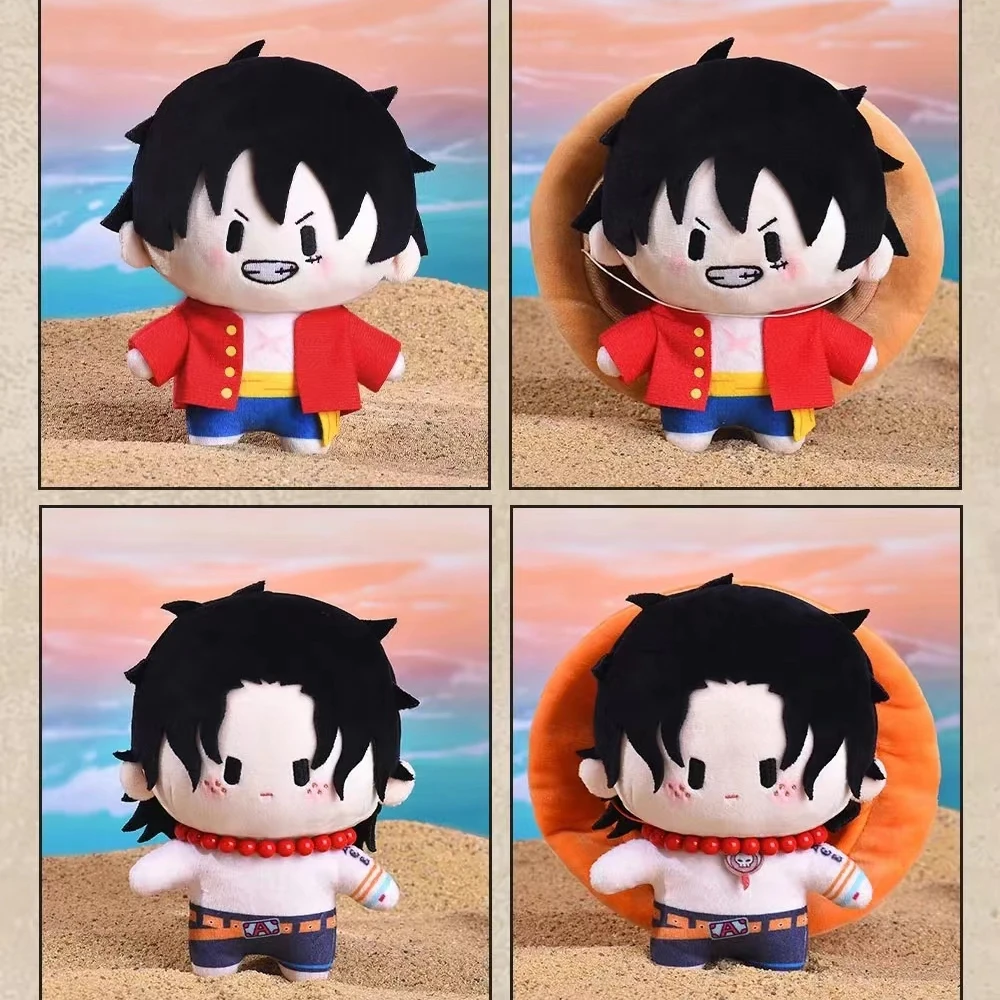 15cm One Piece Anime Plush Toy Cute Q Version Ace Luffy Zoro Back To School Soft Stuffed Figure Anime Peripheral Doll Gifts