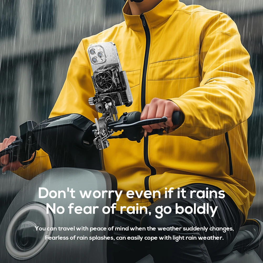 

Cooling Motorcycle Bike Phone Holder Electric Bike Handlebar Phone Mount Holder Motorbike Rearview Mirror GPS Navigation Support
