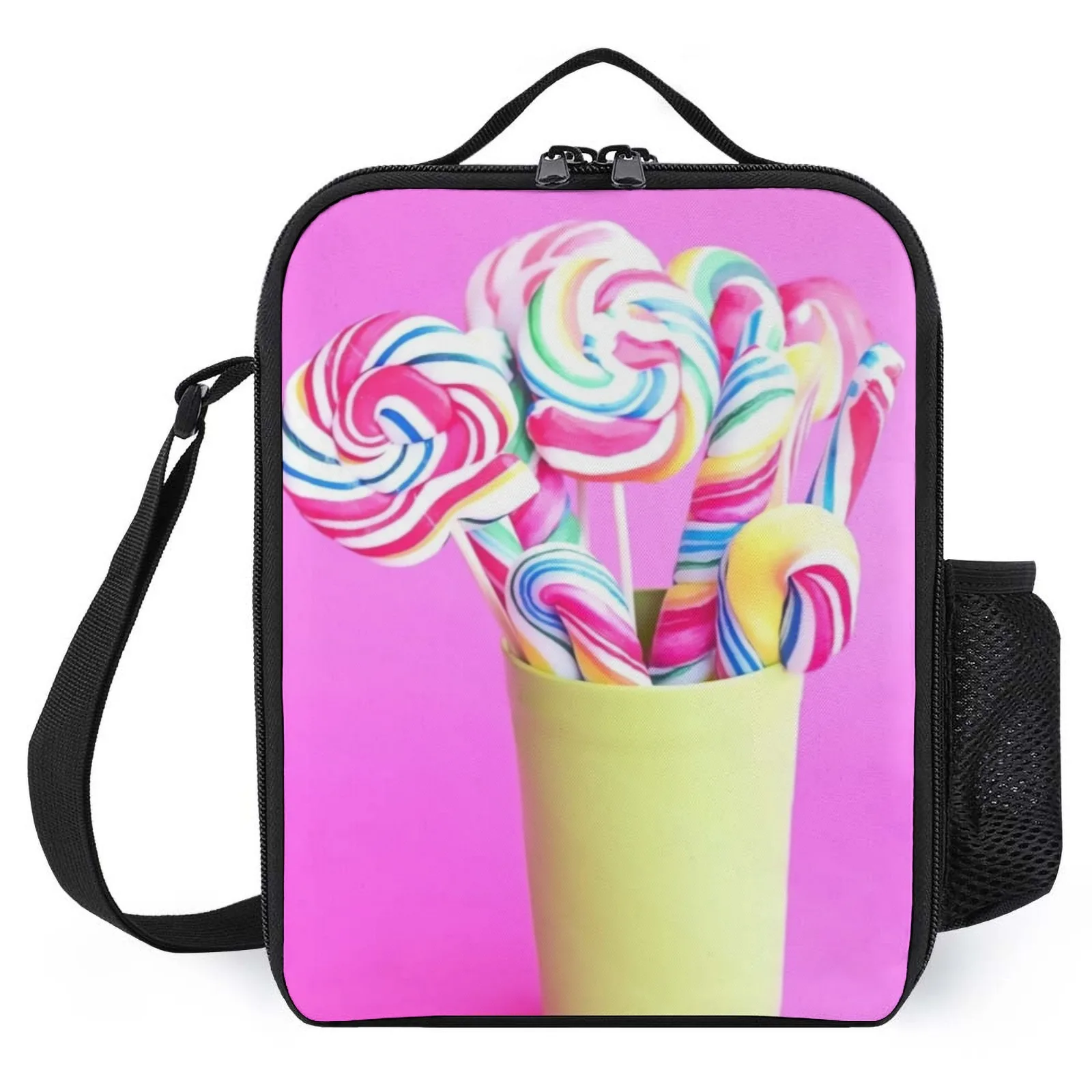 

Anime Girl Eating Burger Lonchera Para Almuerzo Printed Lunch Bag With Shoulder Strap Anime Lunch Box Insulation Lunch Box Bag