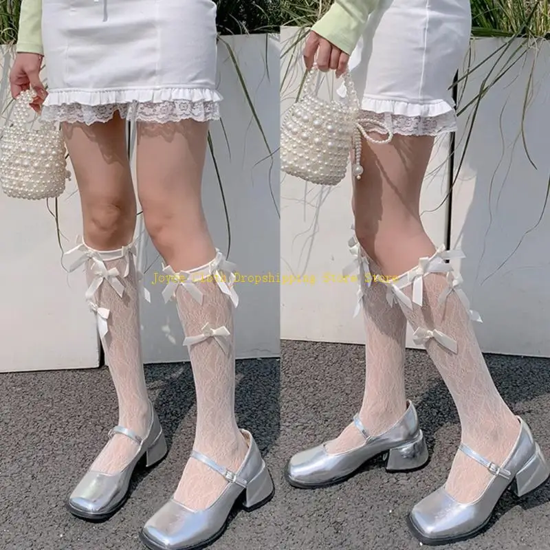 damska koronkowe siateczkowe podkolanówki seksowny patchworkowy łydka skarpetki koronkowe skarpetki dla pań dekoracje 10CD