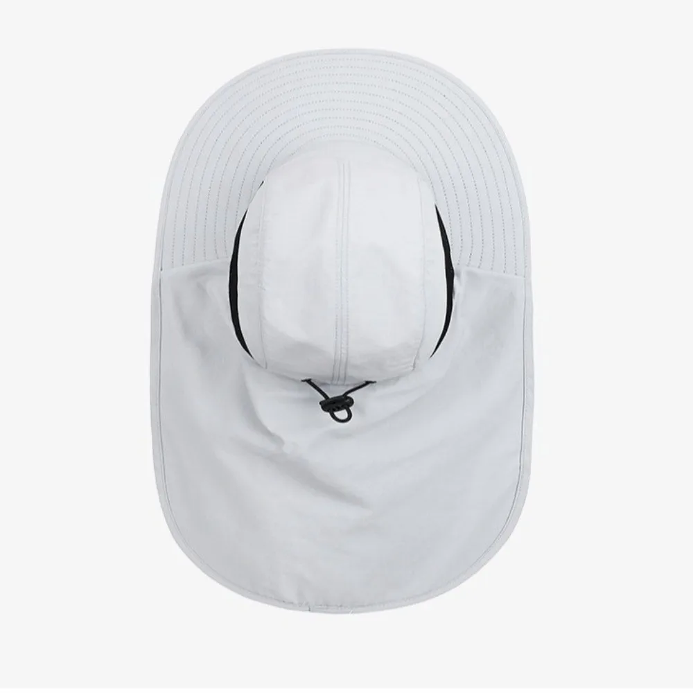 

Simple Wide Brim Outdoor Sun Hat UV Protection with Neck Flap Fisherman Cap Adjustable Breathable Bucket Cap Hiking