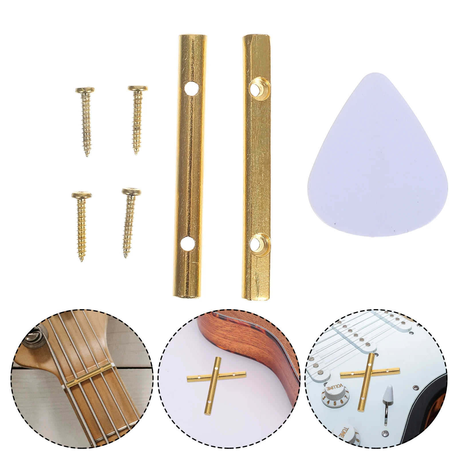 

2 Pcs Electric Guitar Accessories Capo Tone Bar Finger Protectors Gifts Golden Tremolo Spring Bridge Springs