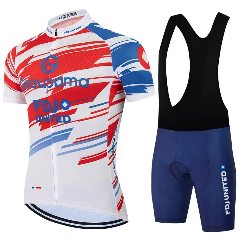 

FDJ Team Training Cycling Clothing Breathable Men Short Sleeve Mallot Ciclismo Hombre Verano Pro Sports Cycling Jersey Sets 2026