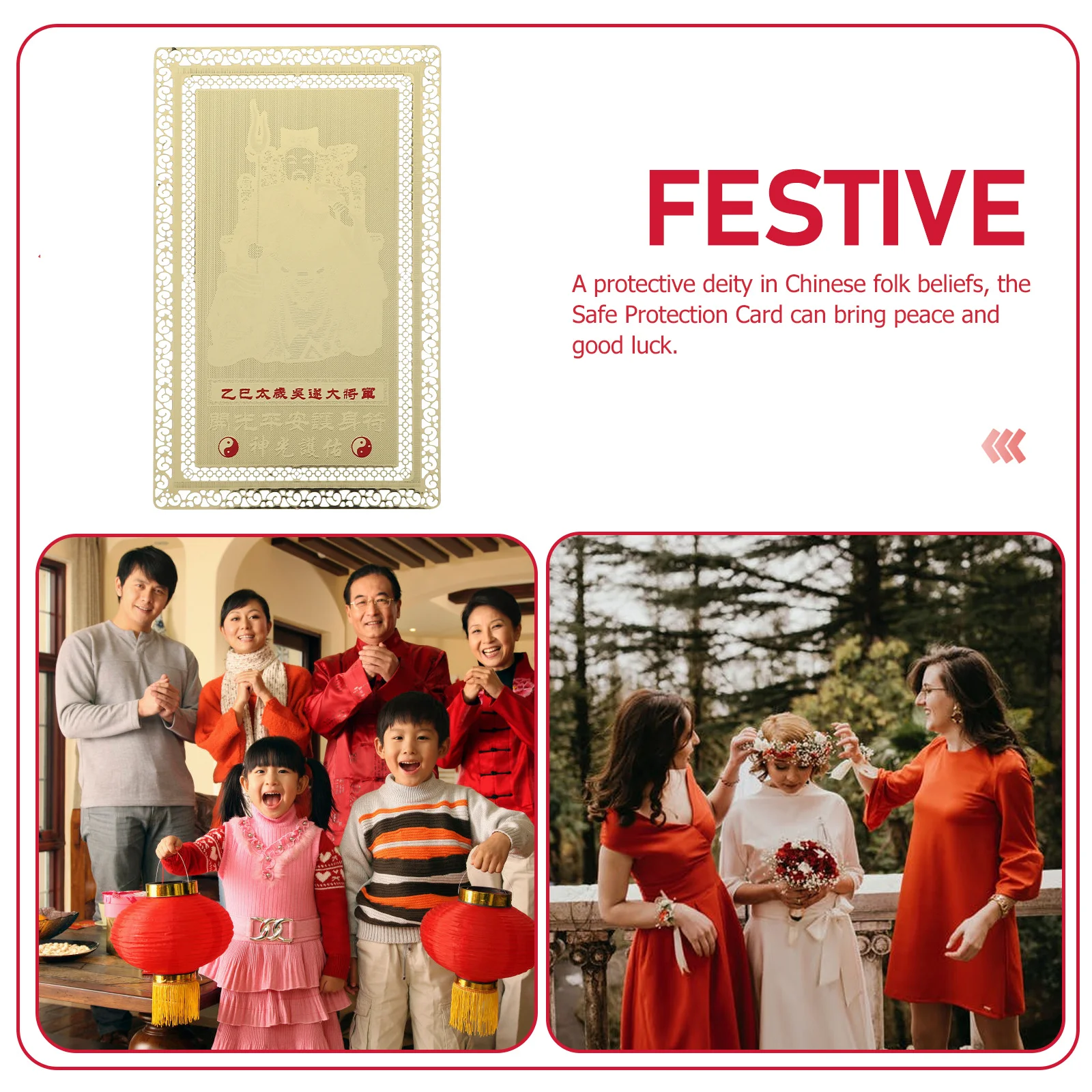 

Copper Taisui Gold Card Traditional Taoist Lucky Amulet for Protection New Year Birthday Wealth Blessing Feng Shui Charm