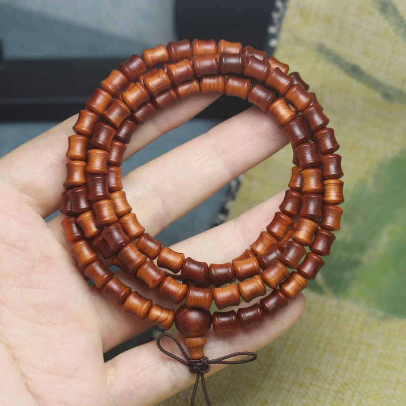 

Браслет из бусин в буддийском стиле, выполненный из бамбукового узла, изготовленного из древесины кипариса с высоким содержанием масла, полупрозрачное изделие для культурного и художественного творчества.