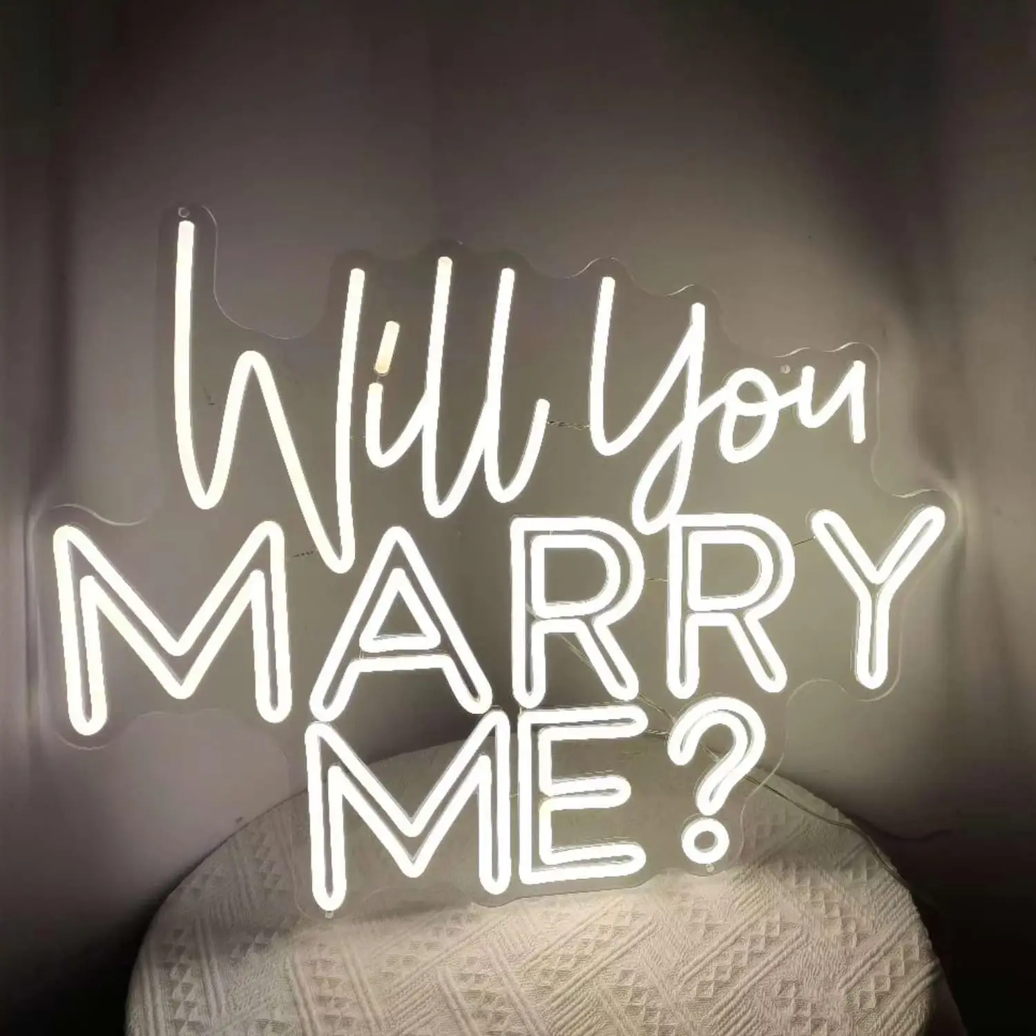 Will You Marry Me LED Neon Sign Custom Wedding Proposal Light, Anniversary Gift, Romantic Decor for Couples, Valentines, Brides