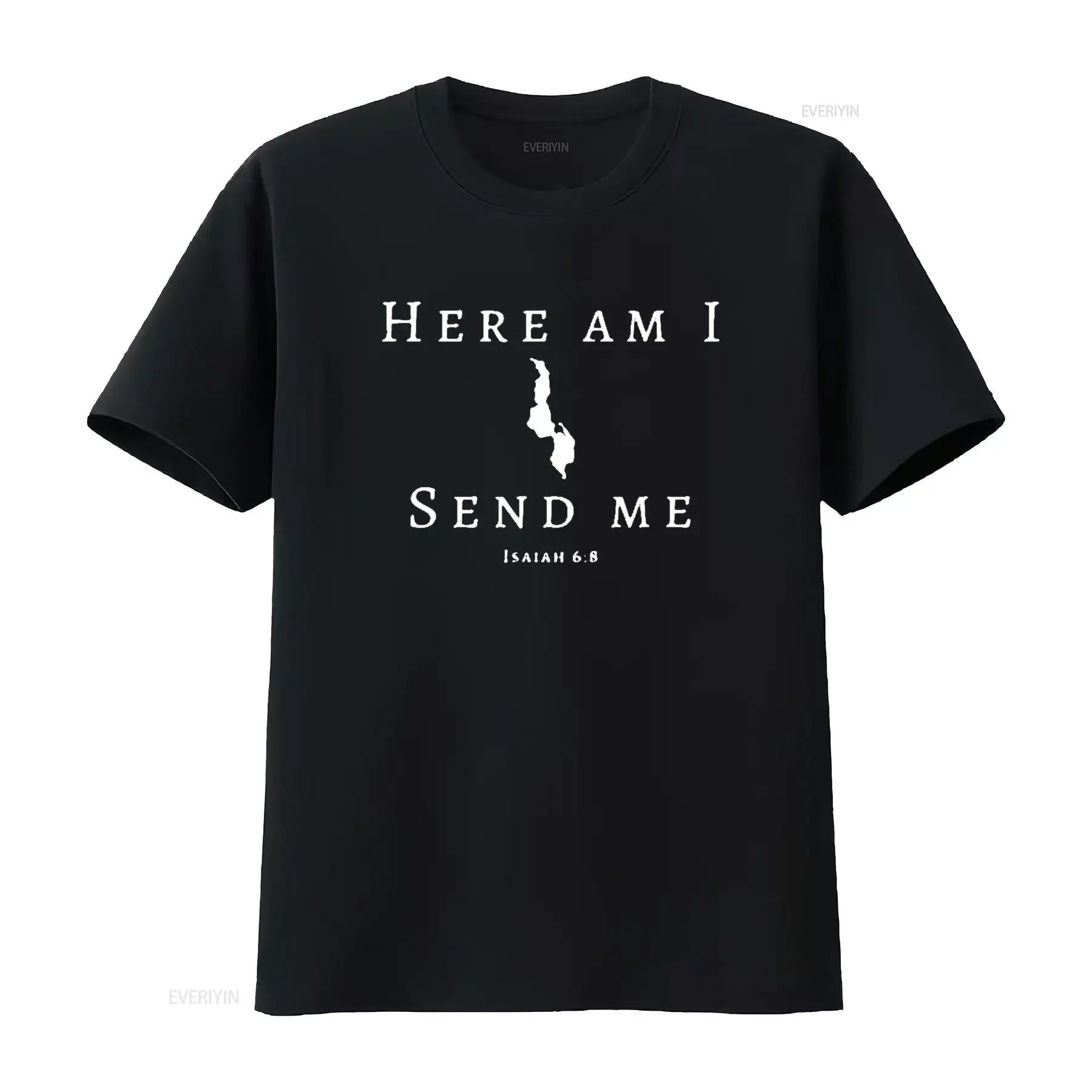 Here Am I Send Me Malawi Isaiah 6 Mission Trip Travel T Shirt Black X Large vintage Washed Top For Everyday Wear homme