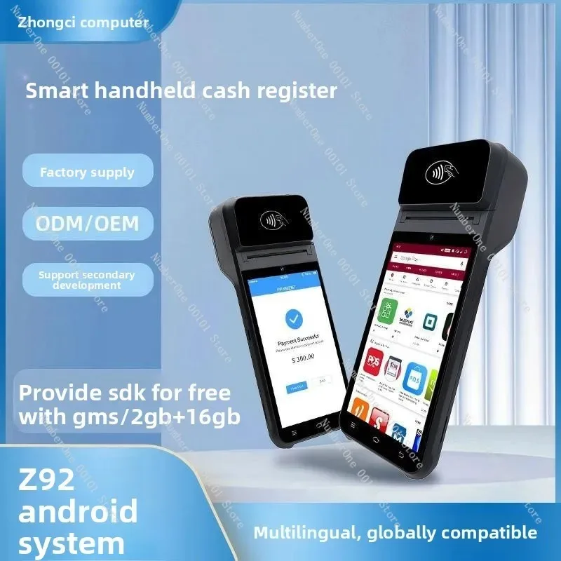 Smart Handheld Mobile POS Terminal With Built-In Thermal Receipt Printer, Supports Multiple Payment Methods