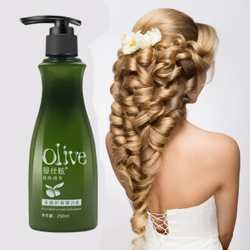 Potenciadores de rizos hidratantes y protectores de volumen, esencia de oliva vegetal, nutrición compatible con Elastina, Mousse Coiffante