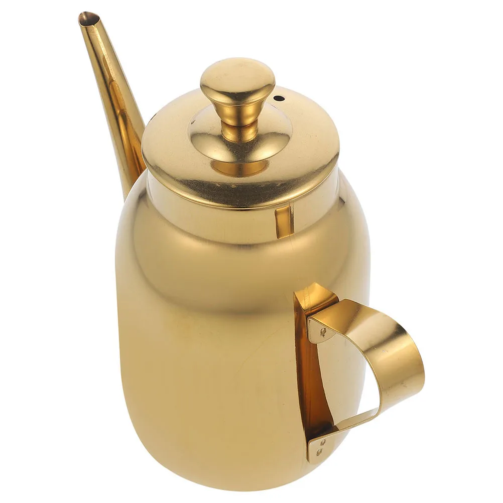 

Stainless Steel Oil Pot Container Thickened Handle Oil Dispenser Bottle Kitchen Storage Grease Vinegar Sauce Pouring Bottle